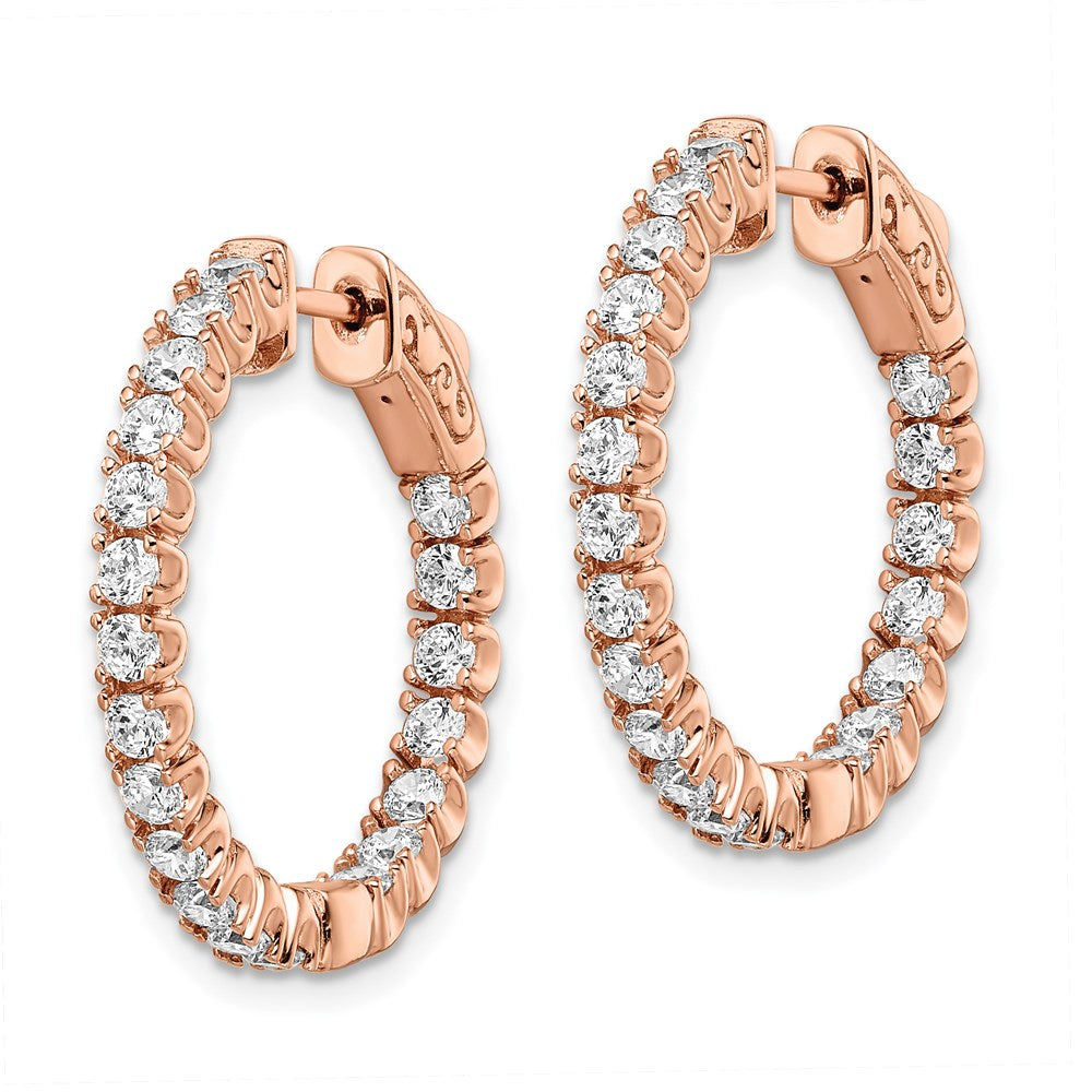 Sterling Silver CZ 2.25mm Hinged Hoops