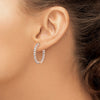 Sterling Silver CZ 2.25mm Hinged Hoops
