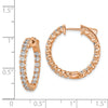 Sterling Silver CZ 2.25mm Hinged Hoops