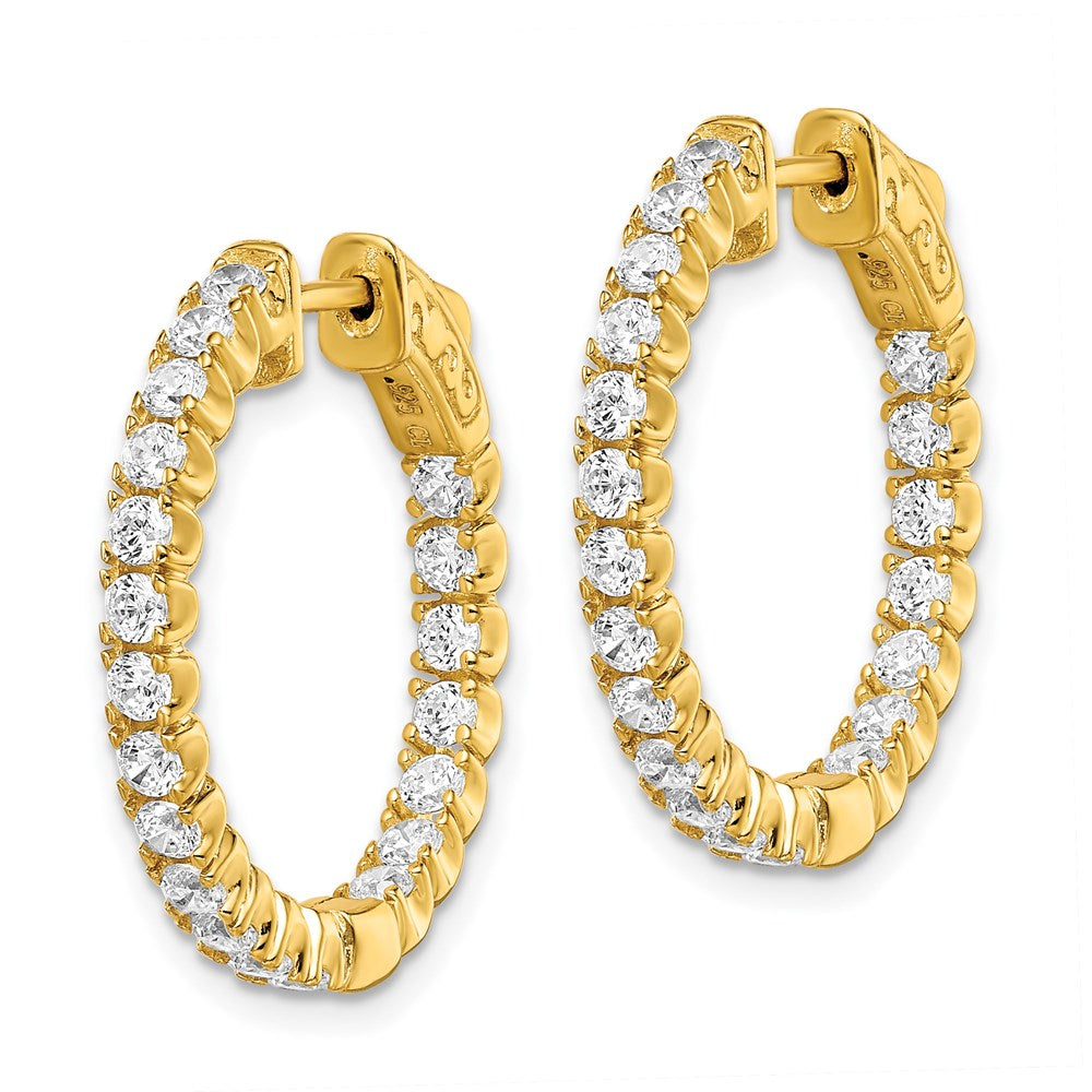 Sterling Silver CZ 2.25mm Hinged Hoops
