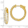 Sterling Silver CZ 2.25mm Hinged Hoops