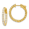 Sterling Silver CZ 2.25mm Hinged Hoops