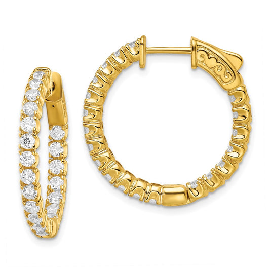 Sterling Silver CZ 2.25mm Hinged Hoops