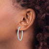 Sterling Silver CZ 2.25mm Hinged Hoops