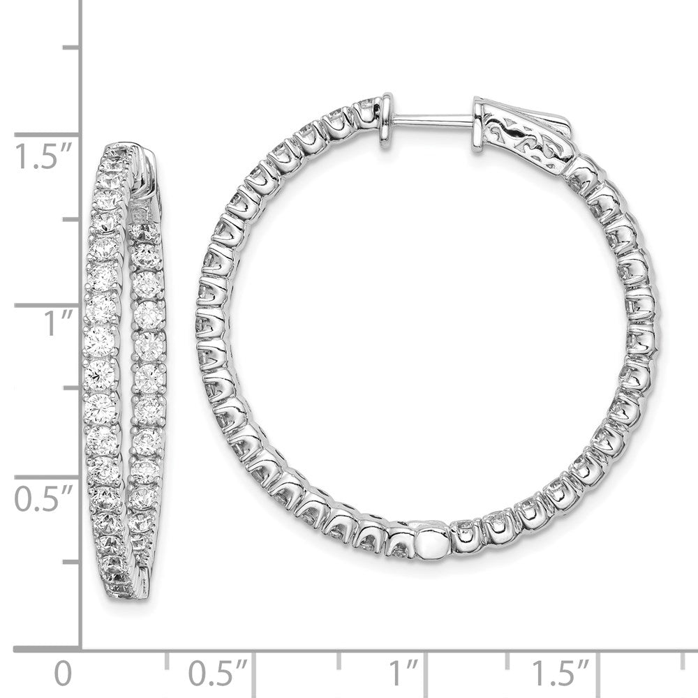 Sterling Silver CZ 2.25mm Hinged Hoops