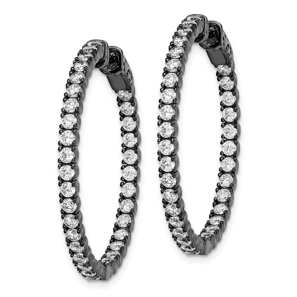 Sterling Silver CZ 2.25mm Hinged Hoops