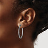 Sterling Silver CZ 2.25mm Hinged Hoops