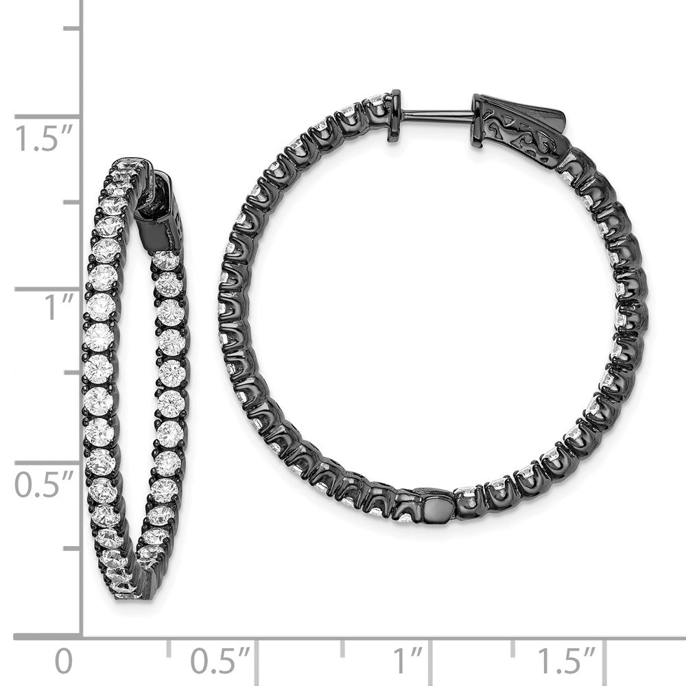 Sterling Silver CZ 2.25mm Hinged Hoops