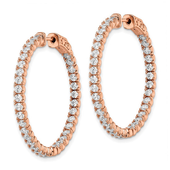 Sterling Silver CZ 2.25mm Hinged Hoops
