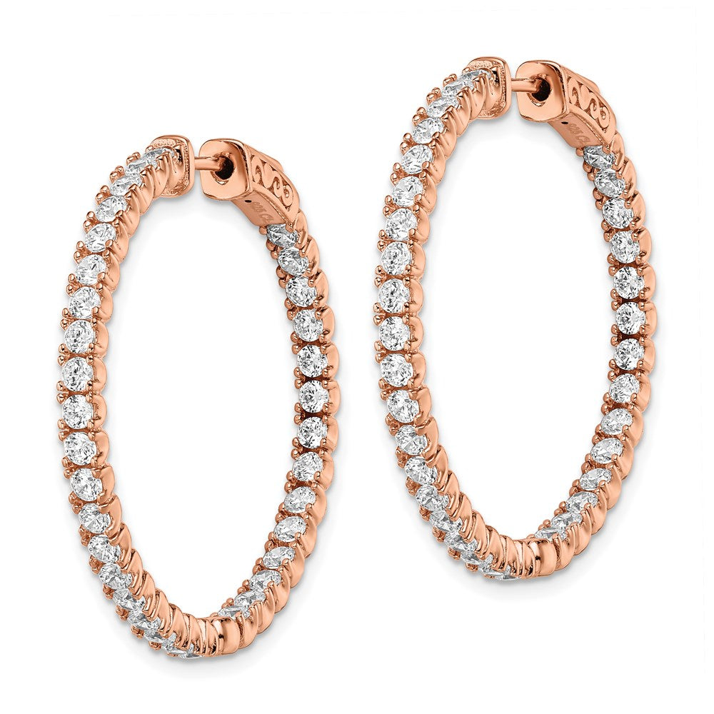 Sterling Silver CZ 2.25mm Hinged Hoops