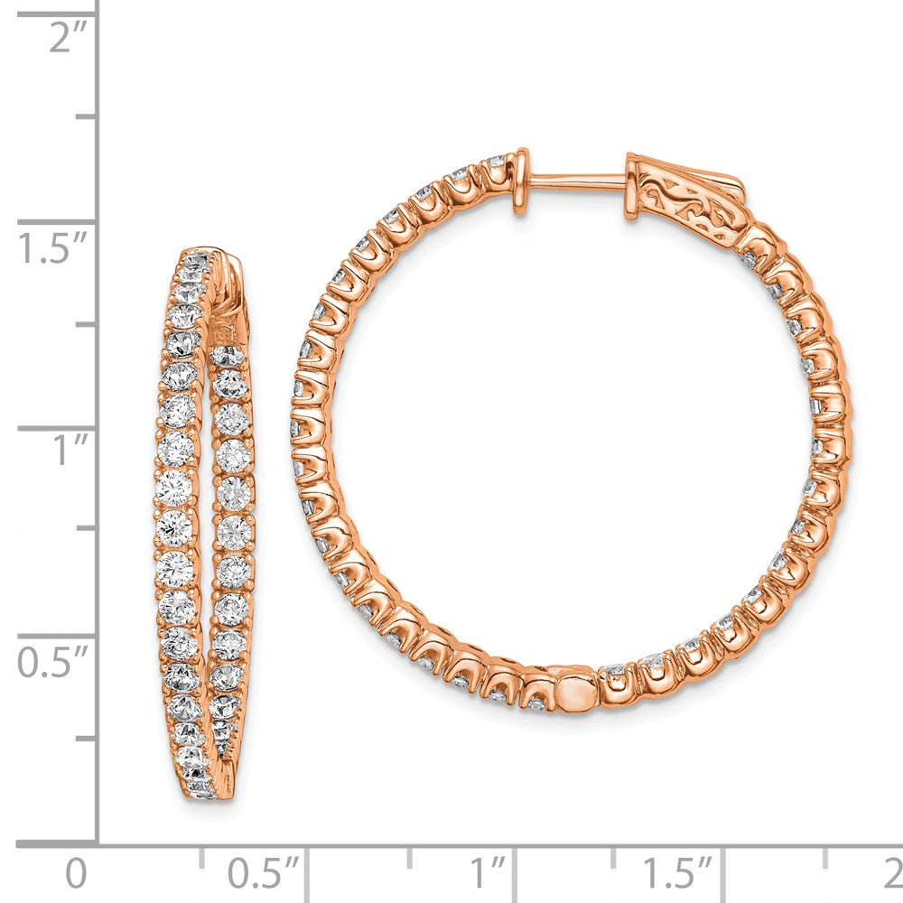 Sterling Silver CZ 2.25mm Hinged Hoops