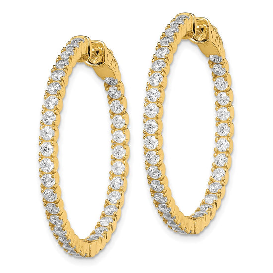 Sterling Silver CZ 2.25mm Hinged Hoops