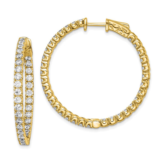Sterling Silver CZ 2.25mm Hinged Hoops
