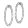 Sterling Shimmer Sterling Silver Rhodium-plated 66 Stone 2.0mm CZ In and Out Round Hinged Hoop Earrings