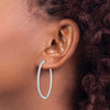 Sterling Silver CZ 2mm Hinged Hoops