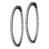 Sterling Silver CZ 2mm Hinged Hoops