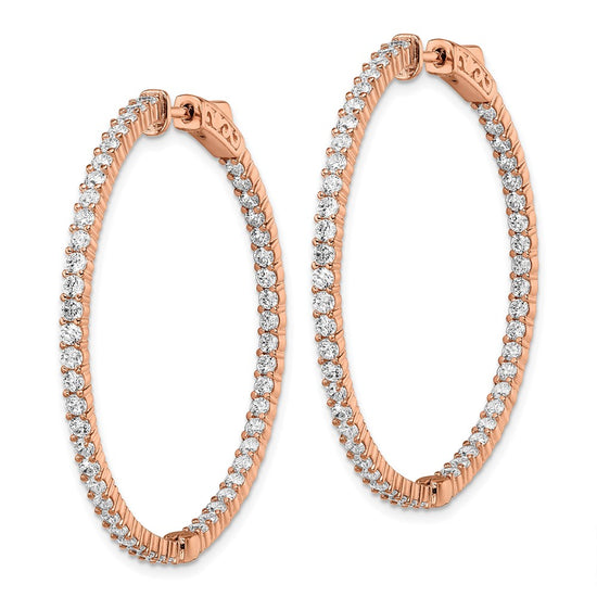 Sterling Silver CZ 2mm Hinged Hoops