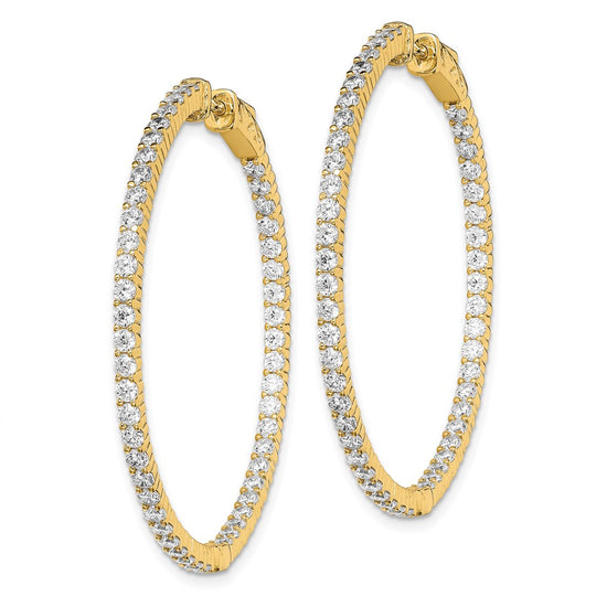 Sterling Silver CZ 2mm Hinged Hoops