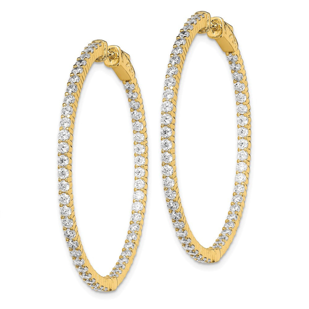 Sterling Silver CZ 2mm Hinged Hoops