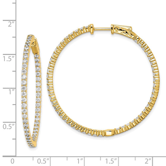 Sterling Silver CZ 2mm Hinged Hoops