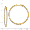 Sterling Silver CZ 2mm Hinged Hoops
