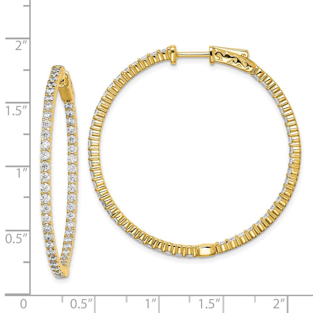 Sterling Silver CZ 2mm Hinged Hoops