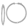 Sterling Silver CZ 2mm Hinged Hoops