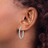 Sterling Silver CZ 2.25mm Oval Hinged Hoops