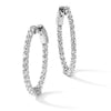 Sterling Silver CZ 2.25mm Oval Hinged Hoops