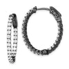 Sterling Silver CZ 2.25mm Oval Hinged Hoops