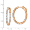 Sterling Silver CZ 2.25mm Oval Hinged Hoops
