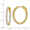 Sterling Silver CZ 2.25mm Oval Hinged Hoops