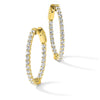 Sterling Silver CZ 2.25mm Oval Hinged Hoops