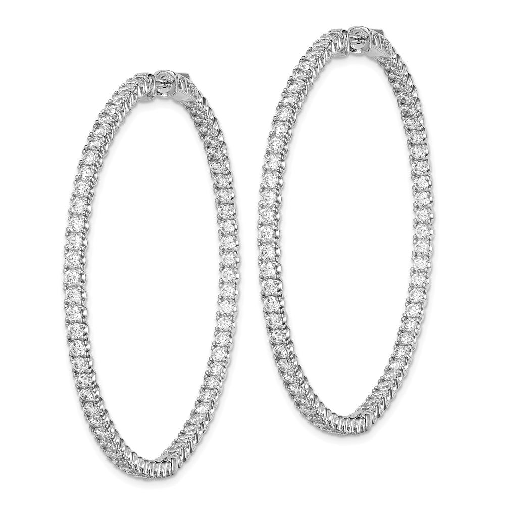 Sterling Silver CZ 2.25mm Hinged Hoops