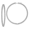 Sterling Silver CZ 2.25mm Hinged Hoops
