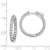 Sterling Silver CZ 2.1mm Hinged Hoops