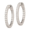 Sterling Silver CZ 2.1mm Hinged Hoops