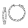 Sterling Silver CZ 2.1mm Hinged Hoops
