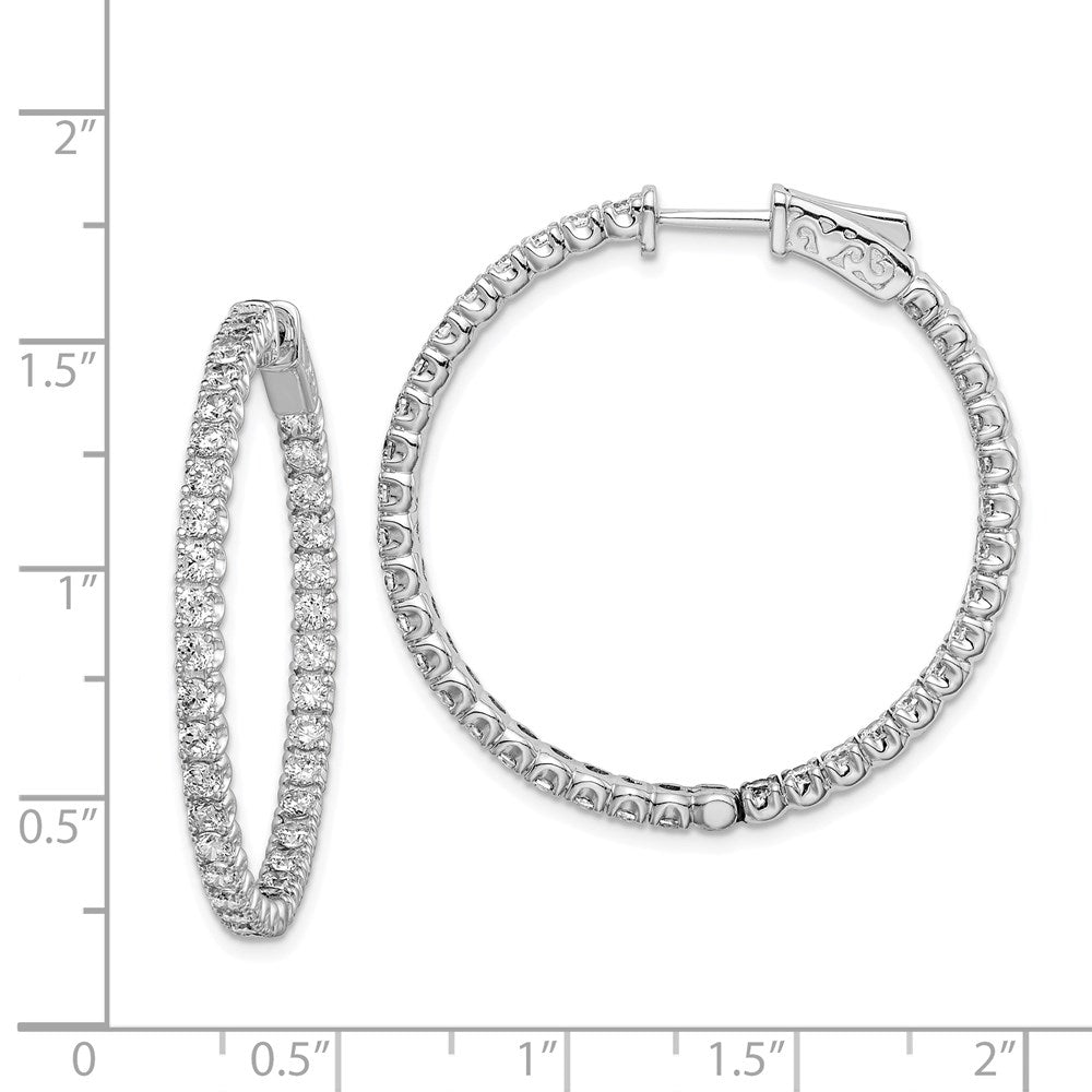 Sterling Silver CZ 2.1mm Hinged Hoops