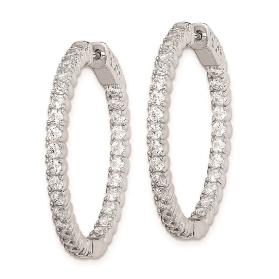 Sterling Silver CZ 2.25mm Hinged Hoops
