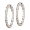 Sterling Silver CZ 2.25mm Hinged Hoops