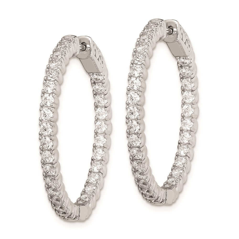 Sterling Silver CZ 2.25mm Hinged Hoops