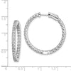 Sterling Silver CZ 2.25mm Hinged Hoops
