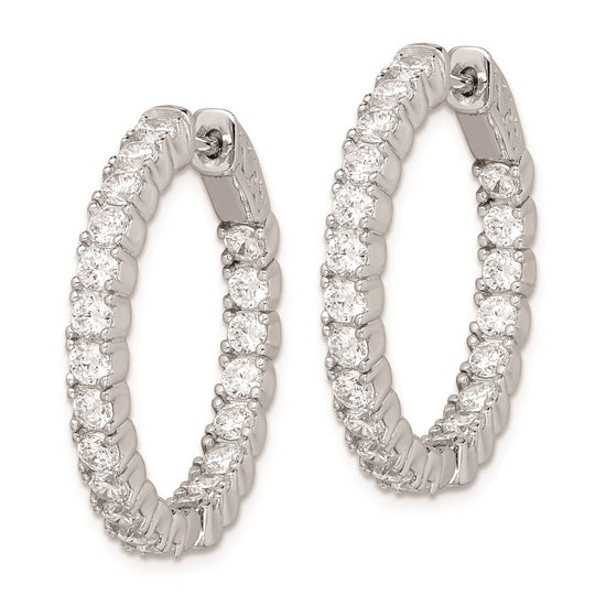 Sterling Silver CZ 2.5mm Hinged Hoops