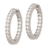 Sterling Silver CZ 2.5mm Hinged Hoops