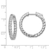 Sterling Silver CZ 2.5mm Hinged Hoops