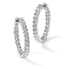 Sterling Shimmer Sterling Silver Rhodium-plated 42 Stone 2.5mm CZ In and Out Round Hinged Hoop Earrings