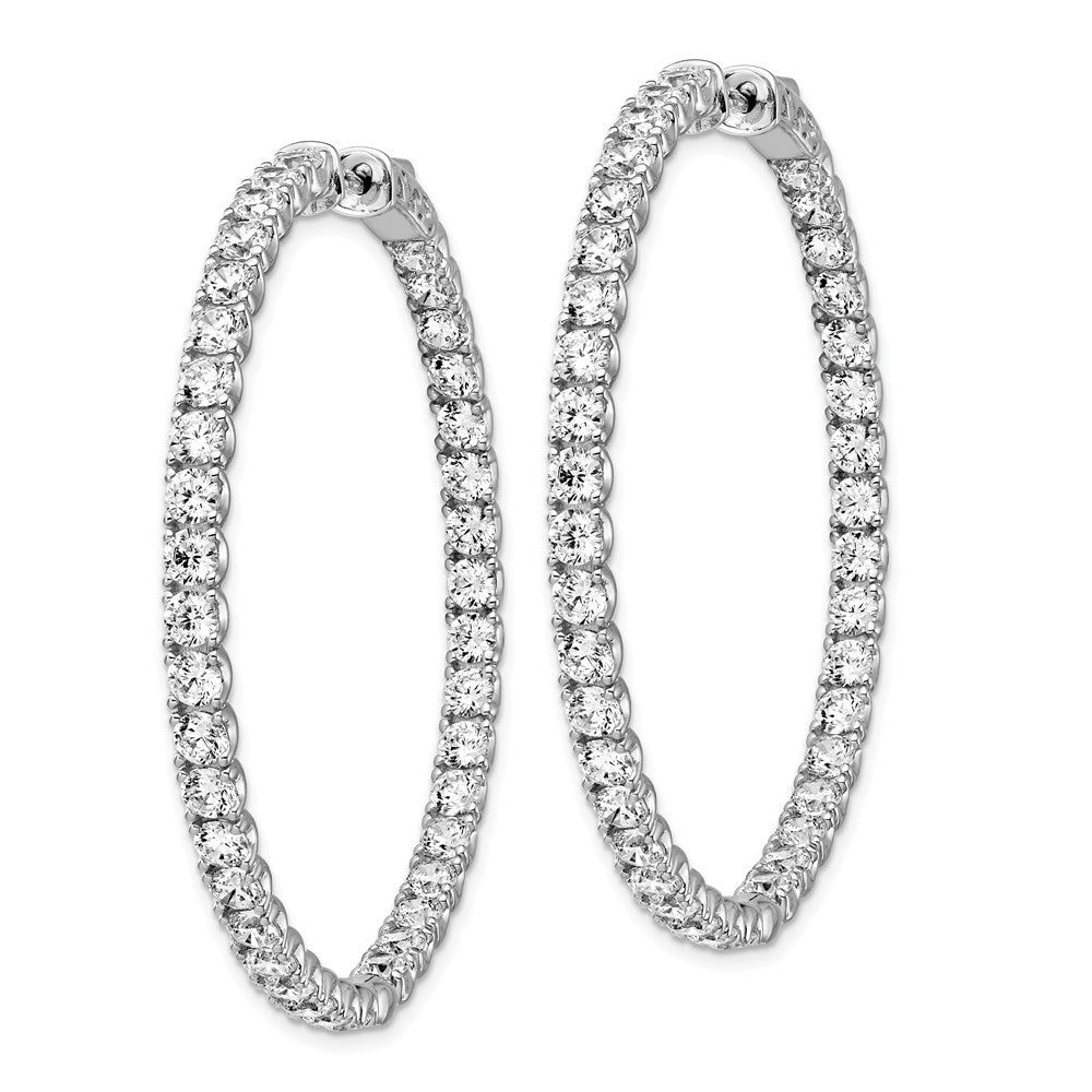 Sterling Silver 3mm CZ Hinged Hoops