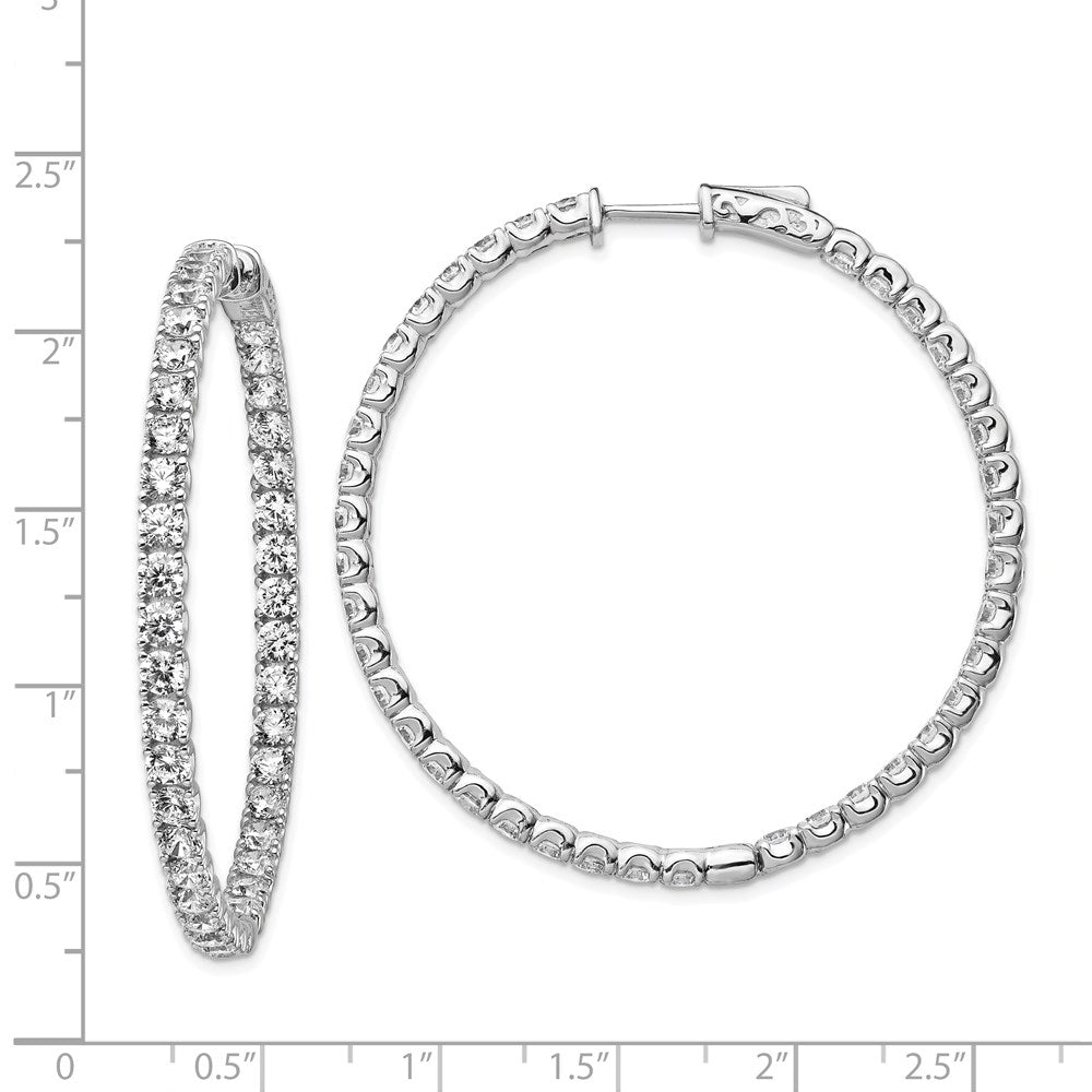Sterling Silver 3mm CZ Hinged Hoops