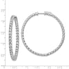 Sterling Shimmer Sterling Silver Rhodium-plated 78 Stone 3.0mm CZ In and Out Round Hinged Hoop Earrings